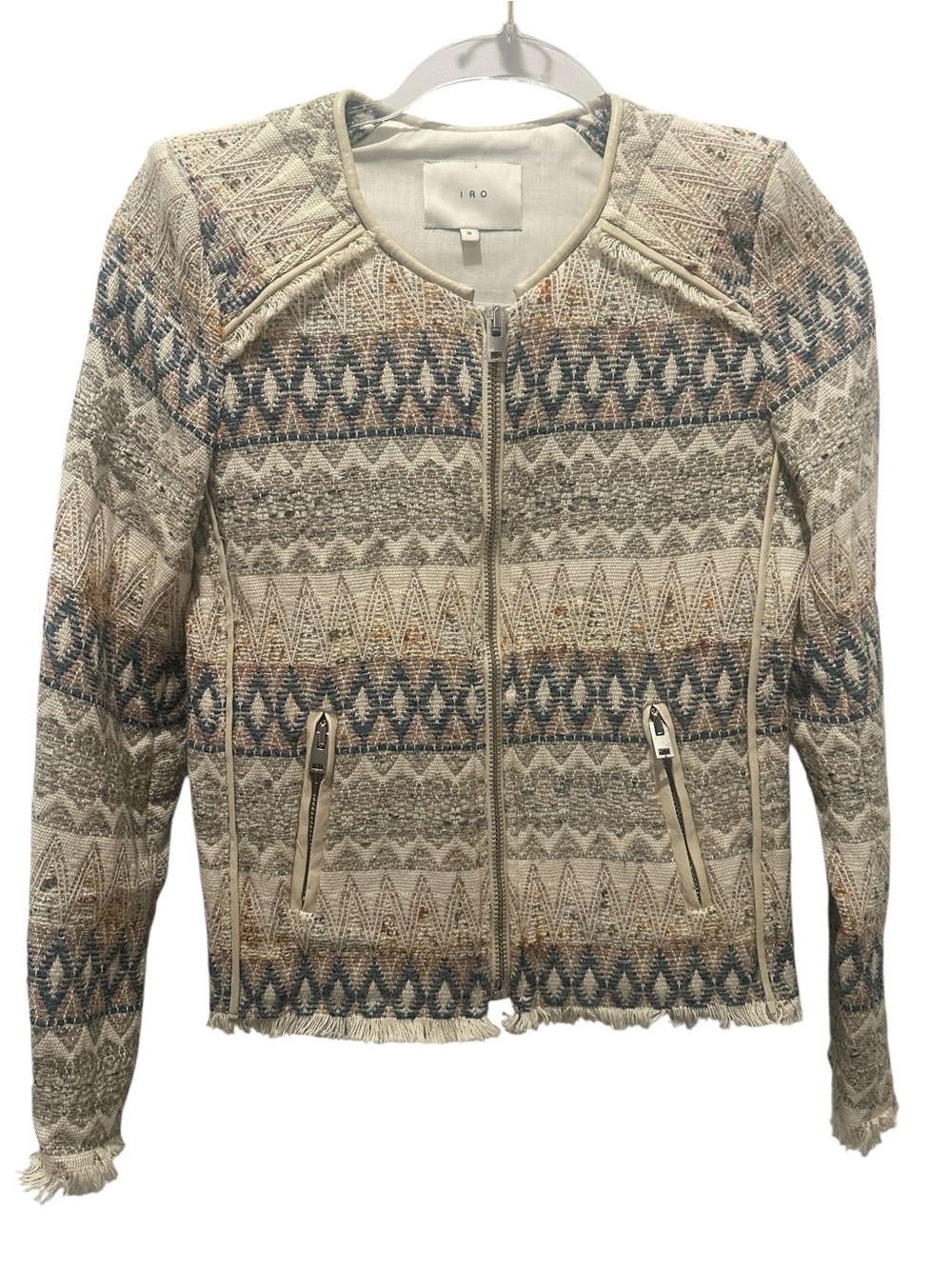 IRO Neutral Multi Jacquard Zip Jacket